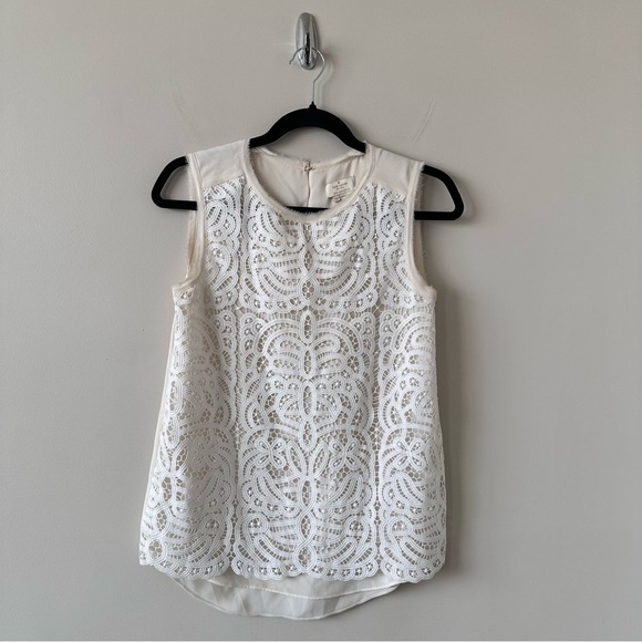 Kate Spade-Lace Front Dainty Sleeveless Blouse (Size:XS) - Picture 5 of 10